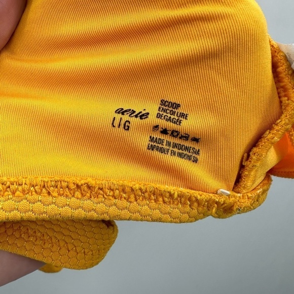 AERIE yellow two-piece woman's swimsuit.  LARGE - Picture 6 of 10